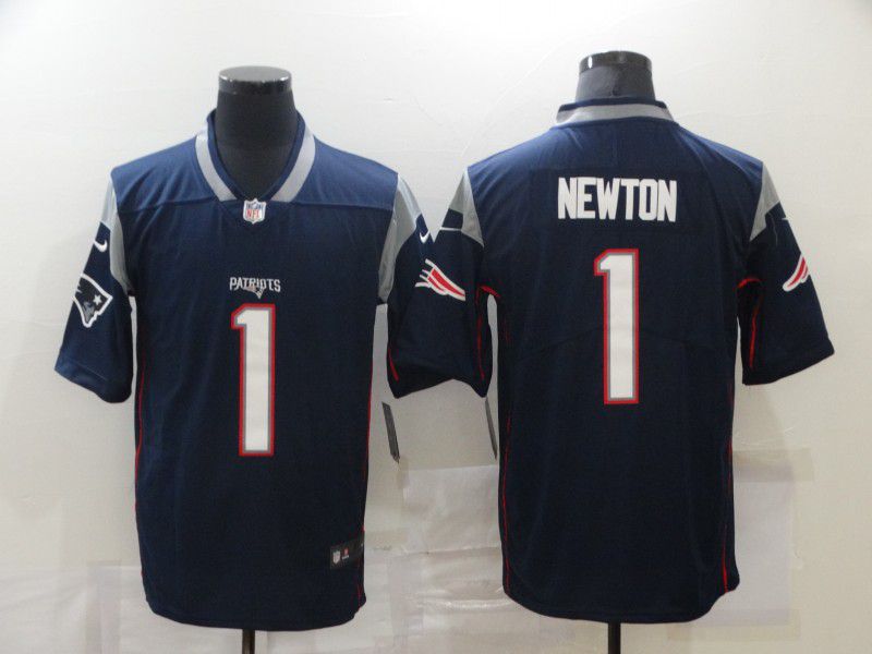 Men New England Patriots 1 Newton Blue Nike Vapor Untouchable Limited 2020 NFL Nike Jerseys